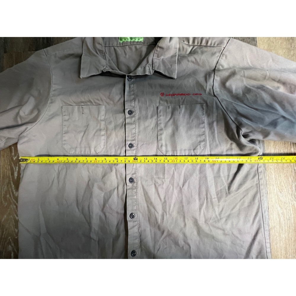 Aramark Work Shirt Mens 1XLL Gray Good Short Sleeve Leonardo DRS Cotton Utility - Picture 3 of 5